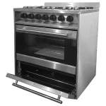 Cocina Kokken 76cm puerta de vidrio 6 hornallas