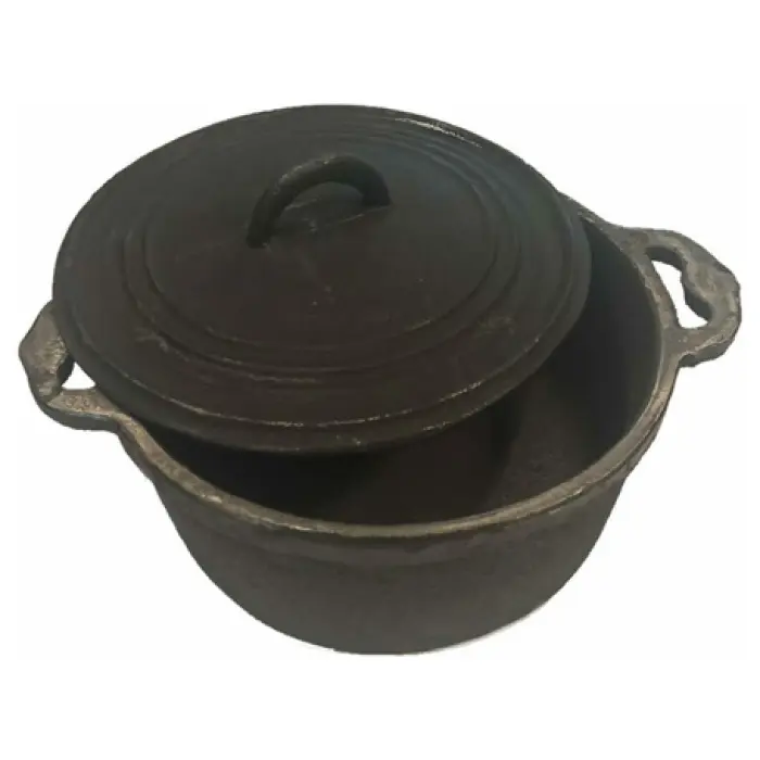 Olla de hierro fundido redonda con tapa Ø24 cm, 5 l Fox Outdoor 33405B