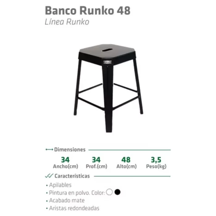 BANQUETA TROMEN RUNKO chapa