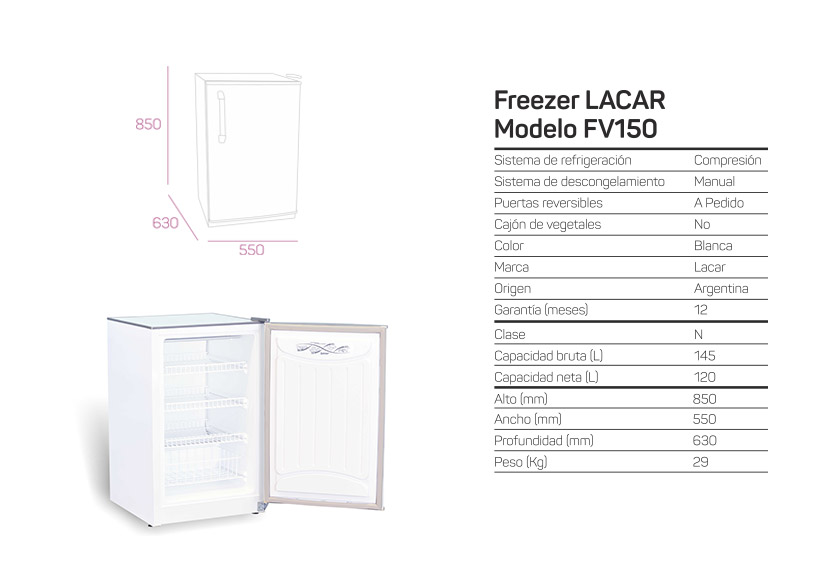 Freezer vertica economico Lacar