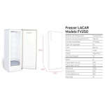 Freezer vertical 220Lts Lacar FV250 Blanco