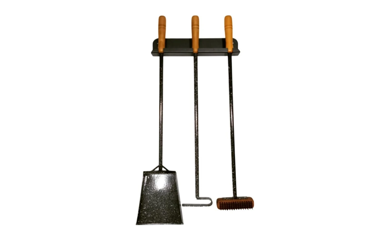 Kit para parrilla pala atizador y cepillo