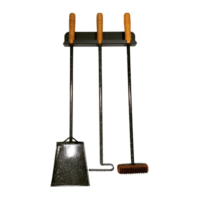 Kit para parrilla pala atizador y cepillo