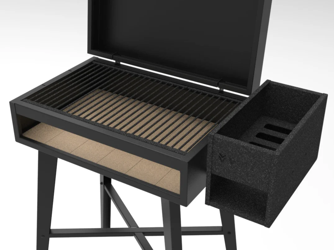 Parrilla a carbón Vulé Nordica con tapa