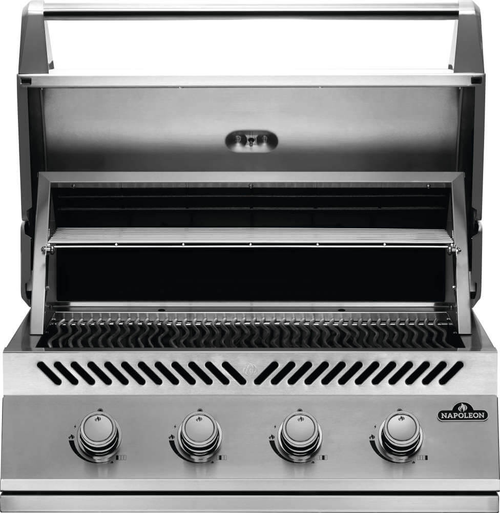 BI32PSS-Web-Gallery-03-Built-in-BI32-Grill-Str-Open-RackBack Parrilla a Gas Napoleon Serie 500 Integrada 32″ – 4 Quemadores