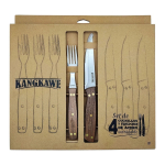 Set de 4 Cuchillos 5" + 4 Tenedores Asado Kangkawe