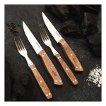 Set De 2 Cuchillos + 2 Tenedores Para Asado Kangkawe