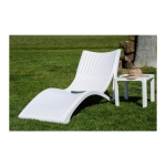 Mesa Auxiliar de Exterior Lotus Blanca PVC con Protección UV