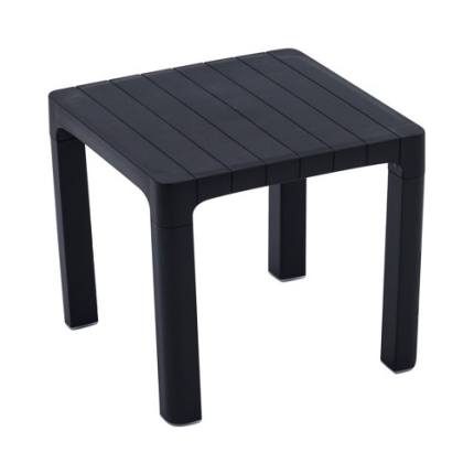 Mesa Auxiliar de Exterior Lotus Negra PVC con Protección UV