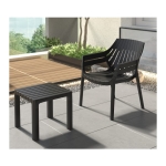 Mesa Auxiliar de Exterior Lotus Negra PVC con Protección UV
