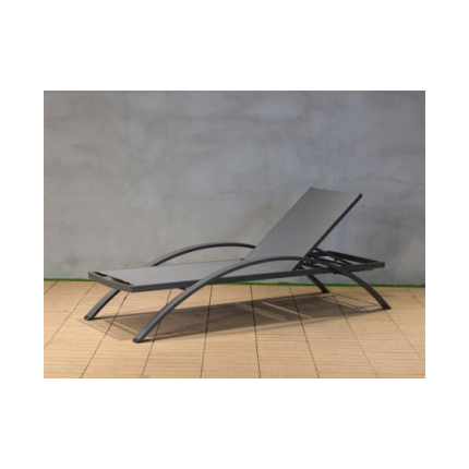 Reposera de Exterior Perth Negra de Aluminio