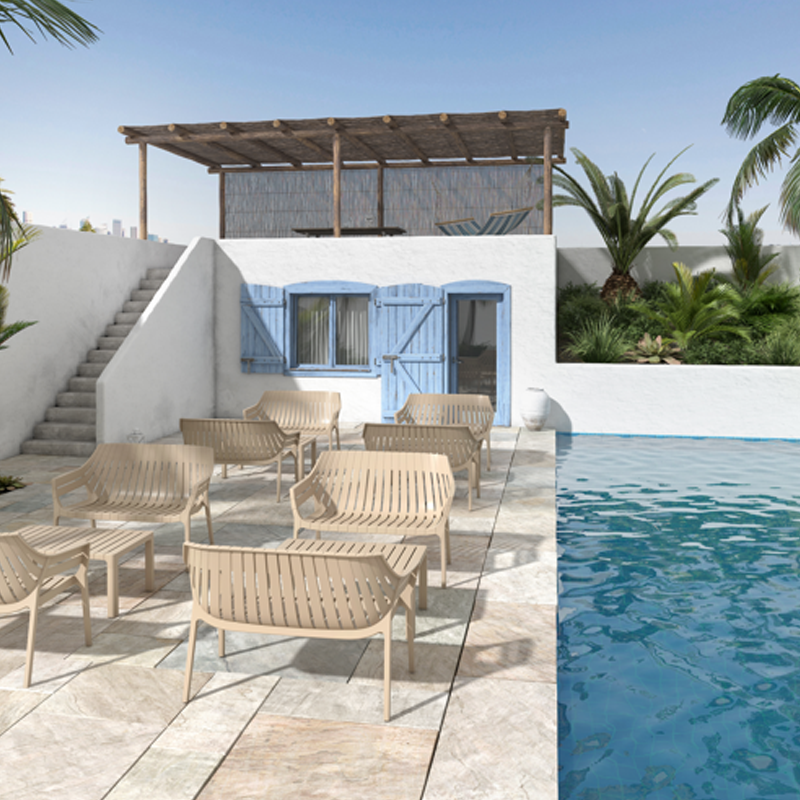 Set de Exterior Lotus Beige – Living de Jardín 4 Piezas