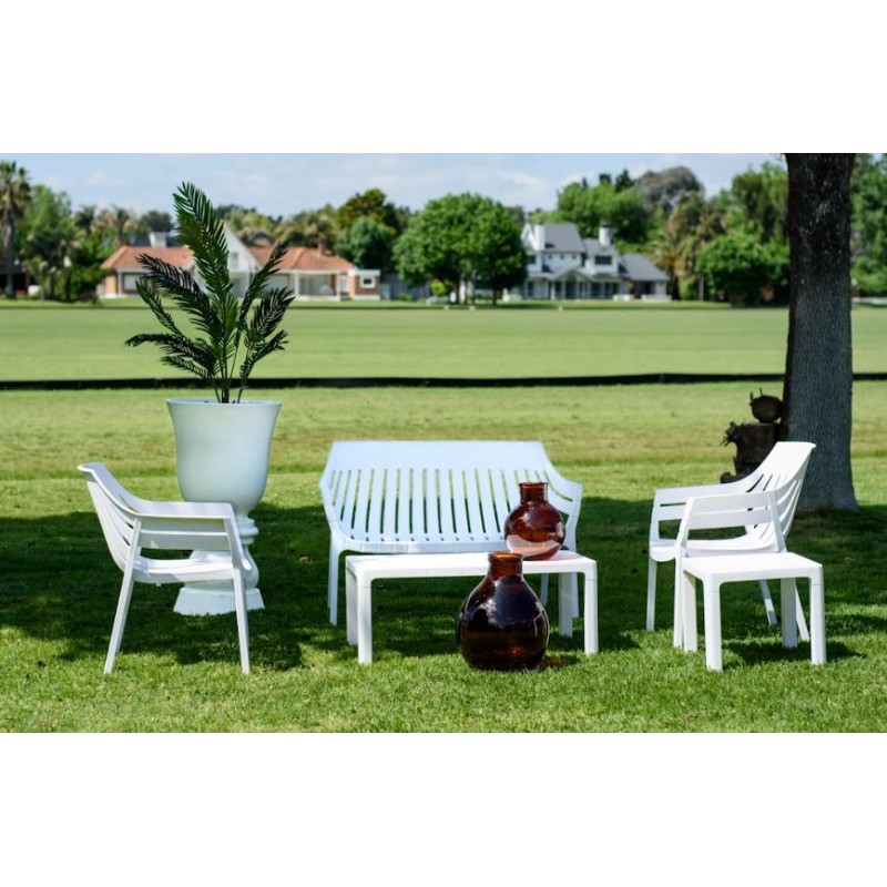Set de Exterior Lotus Blanco – Living de Jardín 4 Piezas