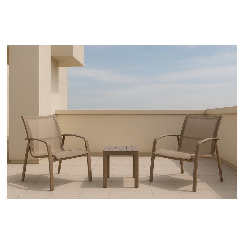 Sillón de Exterior Kappa Beige PVC con Protección UV