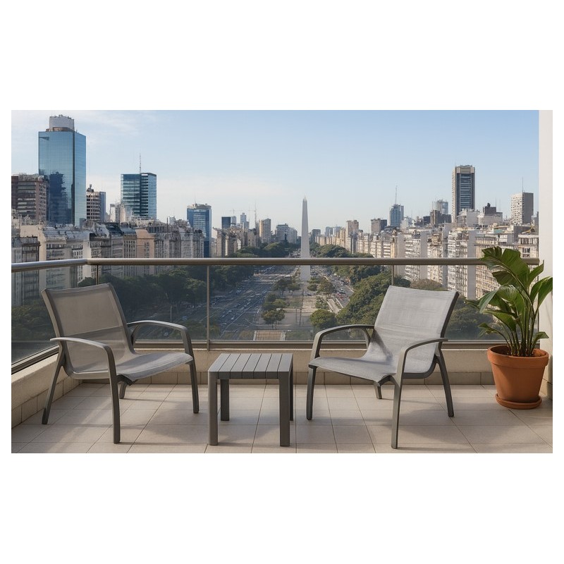 Sillón de Exterior Kappa Gris PVC con Protección UV
