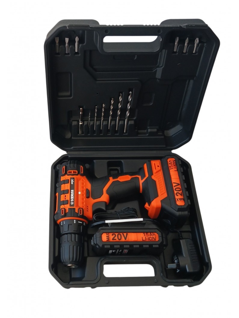 Taladro Recargable Versa MAX 20V 10 mm con 2 Baterías y Accesorios