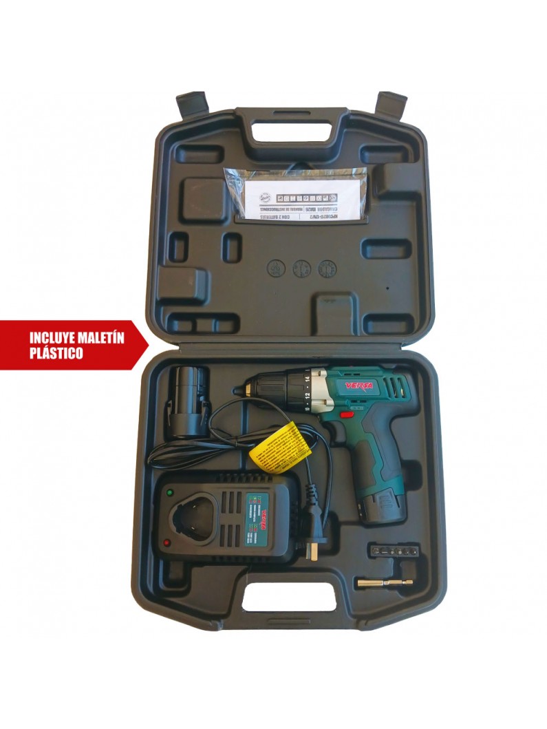 Taladro Atornillador Recargable Versa 12V 10 mm con 2 Baterías