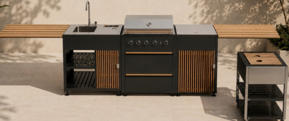 Cocina Exterior Charm con Parrilla a gas - 5 Piezas - Intermobili