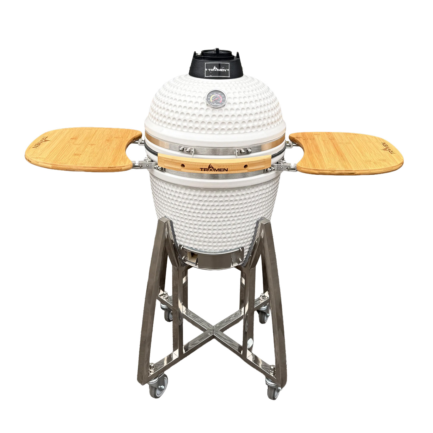 kamado18-blanco-01 Kamado cerámico Tromen 18" - Blanco Mate